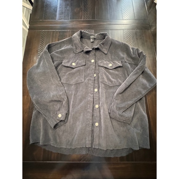 Forever 21 Jackets & Blazers - Forever 21 Womens  black Corduroy Oversized Button Down Shacket Large